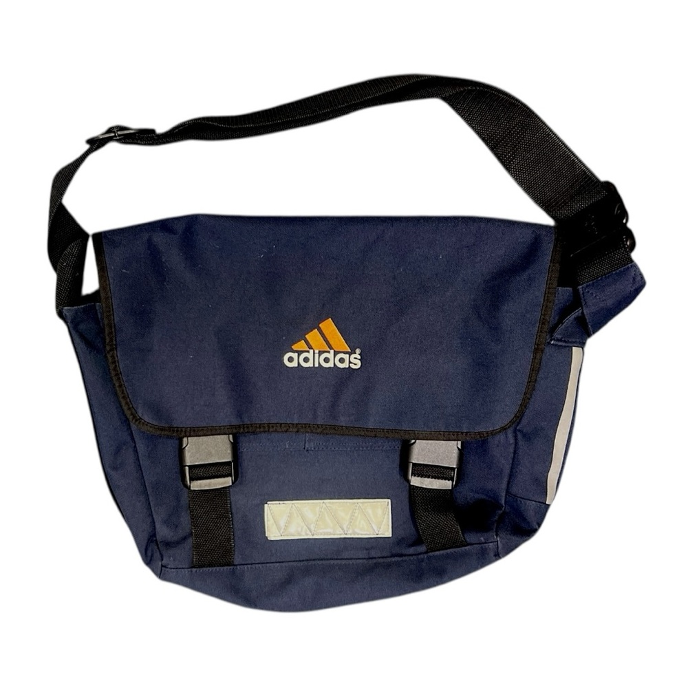 🎒 adidas Vintage Messenger Bag Navy Blue Crossbody School Trav‎